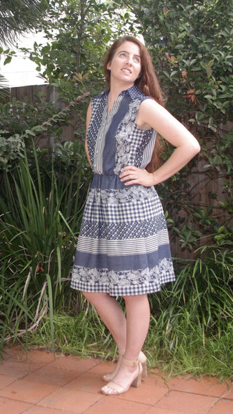 ABBEY - Printed Chambray Shirt Dress