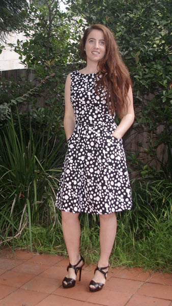 Adalee black and white polka dot dress