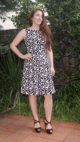 Adalee black and white polka dot dress