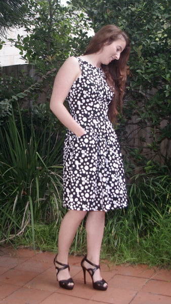 Adalee black and white polka dot dress