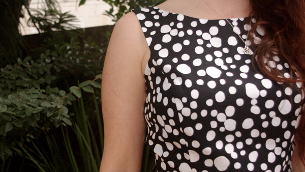 Adalee black and white polka dot dress