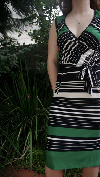 green, black and white Adaly dress