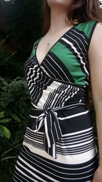green, black and white Adaly dress