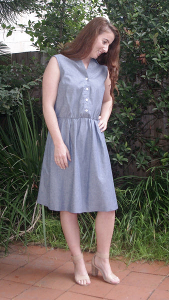 AASHVI Chambray Shirt Dress