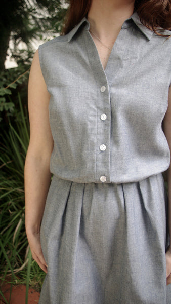 AASHVI Chambray Shirt Dress